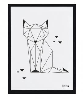 Lilipinso Plakát Fox Black and White 40 x 30 cm