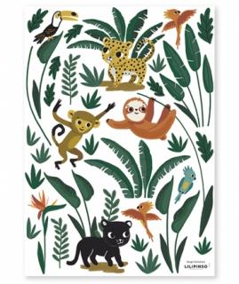 Lilipinso Samolepka Zvířátka z džungle 28 x 42 cm