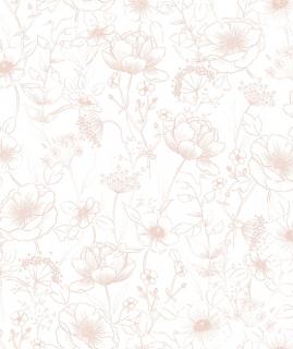 Lilipinso Tapeta vliesová Flowers Pink 0,5 x 10 m