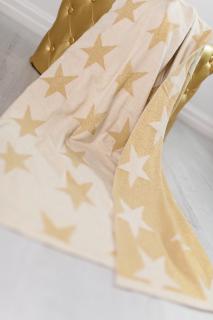 Pletená deka - Cable Varianta:: Pletená deka - zlaté hvězdy
