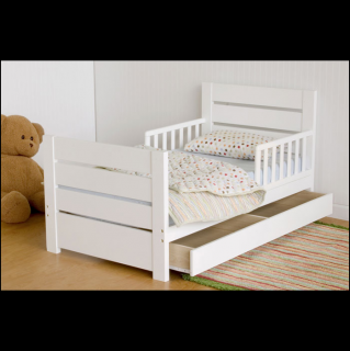 Dětská postel bílá 180 x 80 cm Bela , rošt zdarma (Postel Bela - bílá 180 x 80 cm, rošt zdarma)