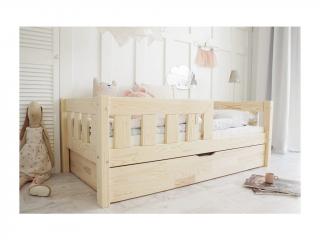 Dětská postel z masivu se zábranou 200x90 cm (Dětská postel z masivu se zábranou 200x90 cm)