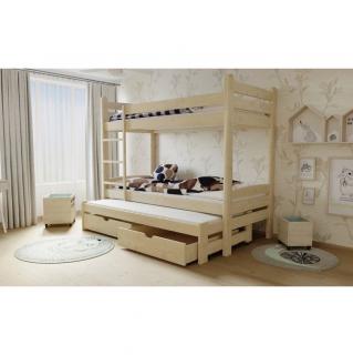Patrová postel pro 3 děti 180x80 cm (Patrová postel pro 3 děti 180x80 cm)