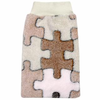 Babyrenka velká žínka pro miminka Polar Fleece s nápletem 25x16 cm vzor Puzzle