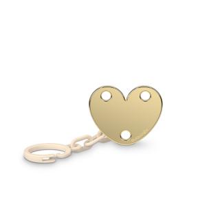 Suavinex klip na dudlík šperk Srdce Joy zlatý