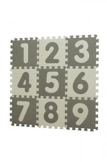 Baby Dan hrací podložka puzzle Grey s čísly 90x90 cm