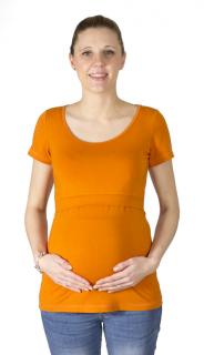 Kojící a těhotenské tričko z modalu Rialto Delies, oranžová 0639 Dámská velikost: 40