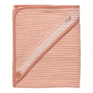 Mušelínový ručník s kapucí Pure Cotton Pink