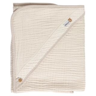 Mušelínový ručník s kapucí Pure Cotton Sand