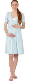 Těhotenská a kojící noční košile Rialto Gloyl světle modrá 0252 Dámská velikost: 36