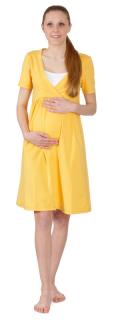 Těhotenská a kojící noční košile Rialto Gloyl tmavě žlutá 0268 Dámská velikost: 38