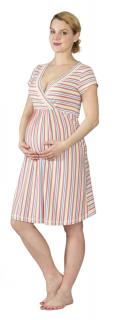 Těhotenská a kojící noční košile Rialto Gochett pruhovaná 0267 Dámská velikost: 34