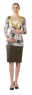 Těhotenská manšestrová sukně Rialto Berlise khaki 19133 Dámská velikost: 38