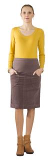 Těhotenská manžestrová sukně Rialto Barcin hnědá 19136 Dámská velikost: 38