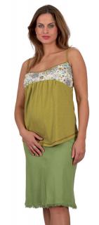 Těhotenská sukně Rialto Sanem lněná zelená 01244 Dámská velikost: 38