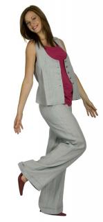 Těhotenská vesta Rialto Wiltz šedá se stříbrným proužkem 0121 Dámská velikost: 36