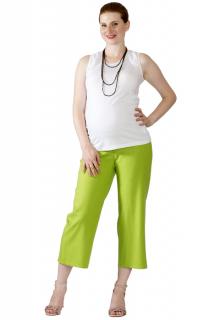 Těhotenské 3/4 kalhoty Rialto Verghia lněné zelené 01248 Dámská velikost: 36