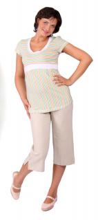 Těhotenské 3/4 lněné kalhoty Rialto Verghia režná 01242 Dámská velikost: 40