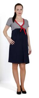 Těhotenské a kojící šaty Loison modro-bílý proužek 0467 Dámská velikost: 38