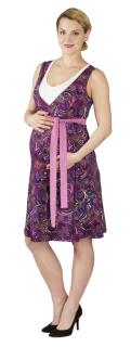 Těhotenské a kojící šaty Rialto Laarne fialová kolečka 0535 Dámská velikost: 36