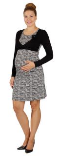 Těhotenské a kojící šaty Rialto Ledames černobílý vzor 0506 Dámská velikost: 36