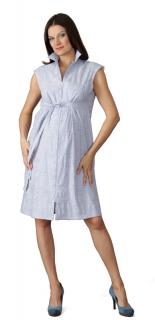 Těhotenské a kojící šaty Rialto Leme modrobílý proužek 0393 Dámská velikost: 42