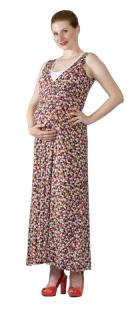 Těhotenské a kojící šaty Rialto Longlier růžový puntík 0257 Dámská velikost: 36