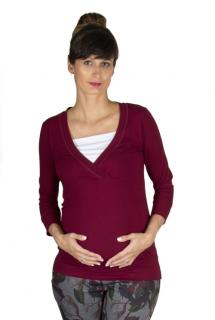 Těhotenské a kojící tričko Rialto Darle, bordó 0520 Dámská velikost: 36