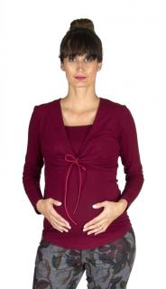 Těhotenské a kojící tričko Rialto Dechy, bordó 0520 Dámská velikost: 36