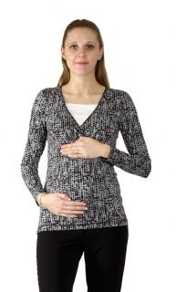 Těhotenské a kojící tričko Rialto Devin, šedá s puntíky 0611 Dámská velikost: 34