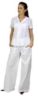 Těhotenské kalhoty Rialto Bonifacio lněné bílé 01241 Dámská velikost: 38