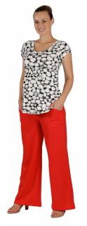 Těhotenské kalhoty Rialto Bonifacio lněné červené 01242 Dámská velikost: 38