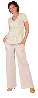 Těhotenské kalhoty Rialto Bonifacio lněné - režná 01242 Dámská velikost: 36