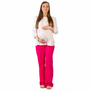 Těhotenské kalhoty Rialto Chicio lněné růžové 01246 Dámská velikost: 36