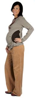 Těhotenské manžestrové kalhoty Rialto Stornoway béžové 19131 Dámská velikost: 48