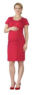 Těhotenské šaty Rialto Lees červená s puntíky 0562 Dámská velikost: 34