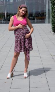 Těhotenské šaty Rialto Lugny růžové 0211 Dámská velikost: 38