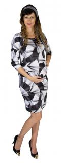 Těhotenské šaty Rialto Lunna, motiv černobílé vějíře 0615 Dámská velikost: 34