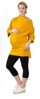 Těhotenské teplákové šaty/mikina Rialto Larivera hořčicová 0547 Dámská velikost: 40