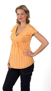 Těhotenské tričko Rialto Doncols oranžové pruhy 7816 Dámská velikost: 38