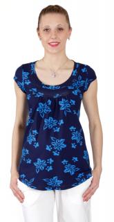 Těhotenské tričko Rialto Remich modrý tisk 4106 Dámská velikost: 40