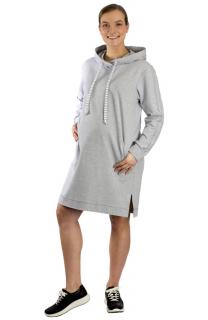 Teplákové šaty, mikina s kapucí Lotte sv. šedé Dámská velikost: 36