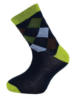 ponožky Novia HAPPY SOCKS KÁRO zelené Velikost: 24/26