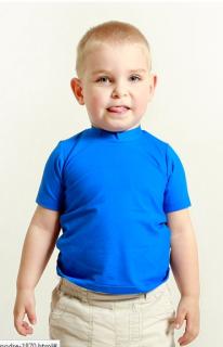 Dětské bambusové tričko krátký rukáv (modrá) (dětské tričko z bambusu)