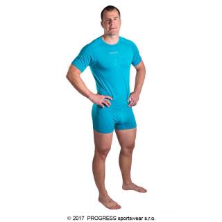Pánské bambusové tričko dlouhý rukáv (modrá) (bambusové tričko)