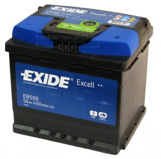 EXIDE Excell 12V/50Ah EB500 (Autobaterie EXIDE Excell 12V/50Ah)