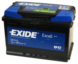 EXIDE Excell 12V/74Ah EB740 (Autobaterie EXIDE Excell 12V/74Ah)