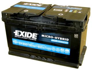 EXIDE Micro-Hybrid AGM 12V/80Ah EK800 (Autobaterie EXIDE Micro-Hybrid AGM 12V/80Ah)
