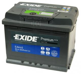 EXIDE Premium 12V/64Ah - Levá EA641 (Autobaterie EXIDE Premium 12V/64Ah - Levá)