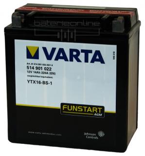 VARTA AGM 12V/14Ah YTX16-BS-1 (Motobaterie VARTA AGM 12V/14Ah (YTX16-BS-1))